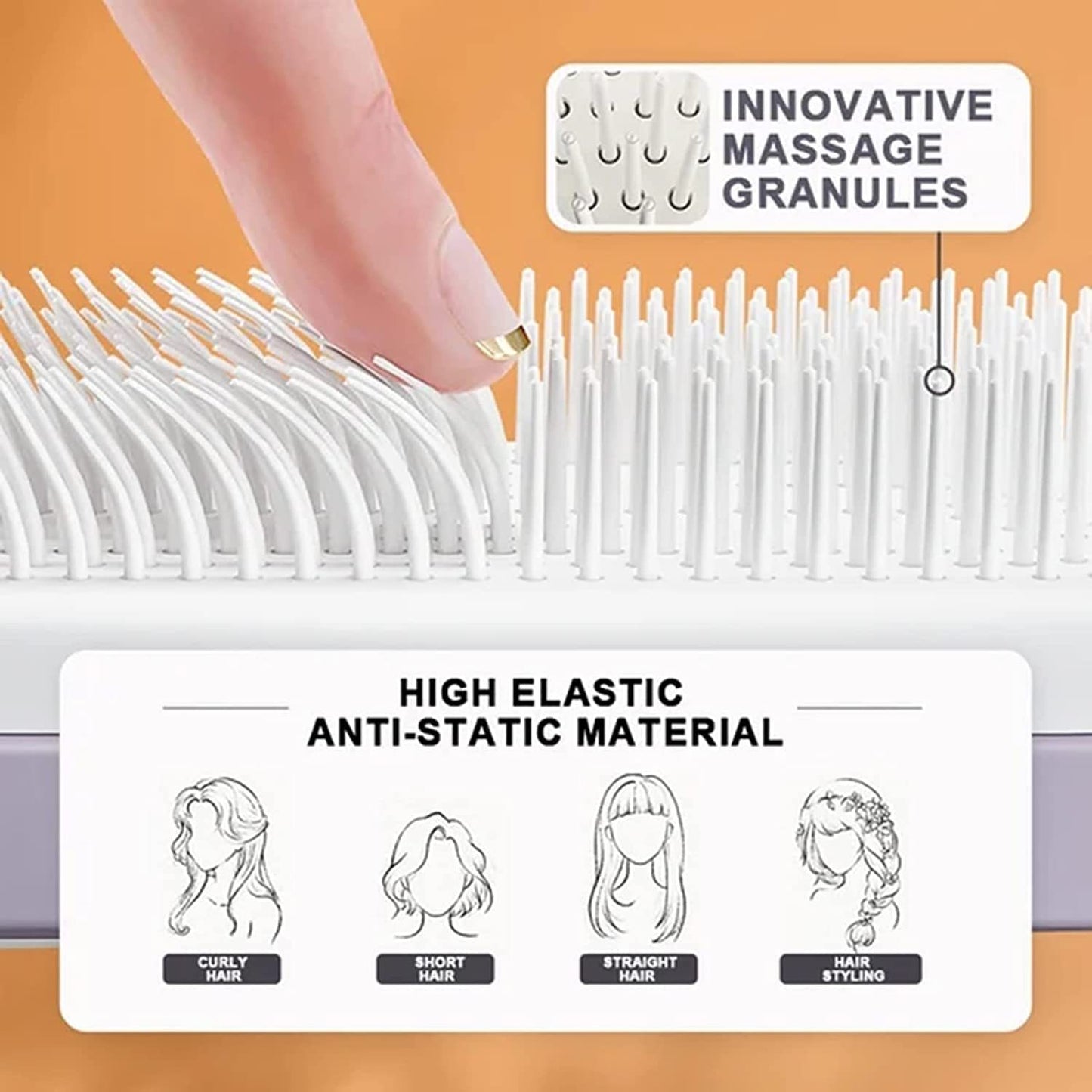 4 In 1New Self-Cleaning Anti-Static Massage Hair Brush